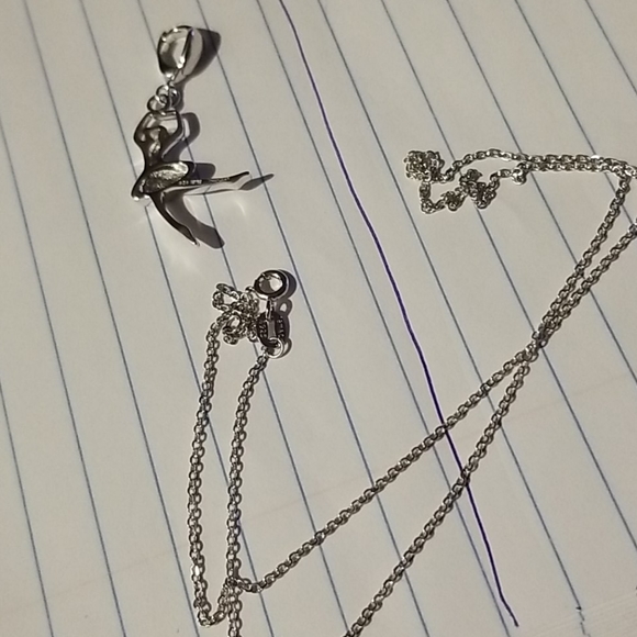 Tiny Dancer Charm with Necklace Platinum over SS - Picture 7 of 7